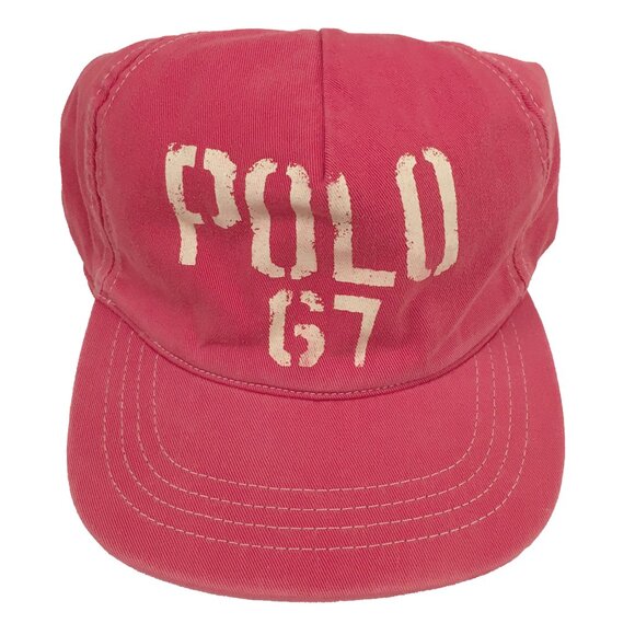 NEW Vintage Polo Ralph Lauren Baseball Hat!Pinkish Red With Huge Polo 67